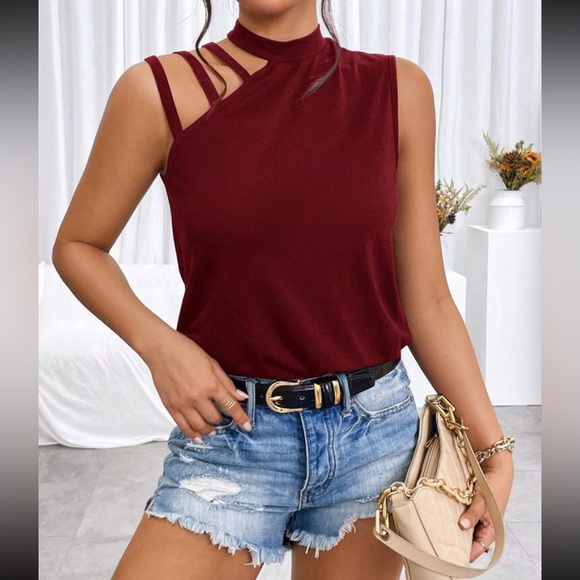 Boho cutout waffle knit tank top - Picture 6 of 12